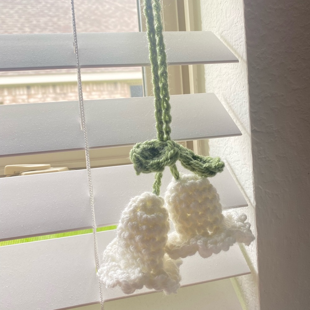 Handmade Crocheted Lily of The Valley Keychain